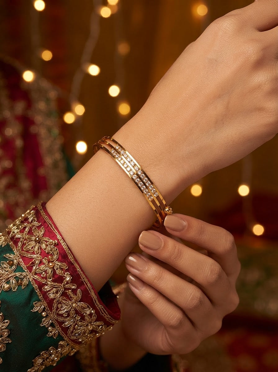 Golden Radiance Crystal Bangle