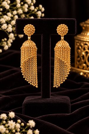 Golden Cascade Tassel Earrings