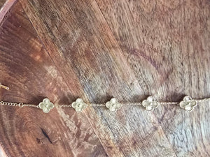 Golden Clover Charm Bracelet