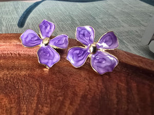 Lavender Bloom Stud Earrings