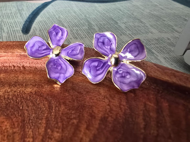 Lavender Bloom Stud Earrings