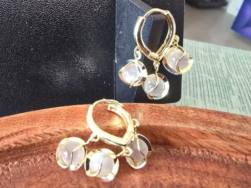 Moonlit Petal Hoop Earrings