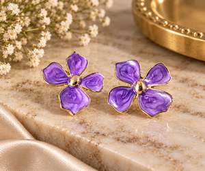 Lavender Bloom Stud Earrings
