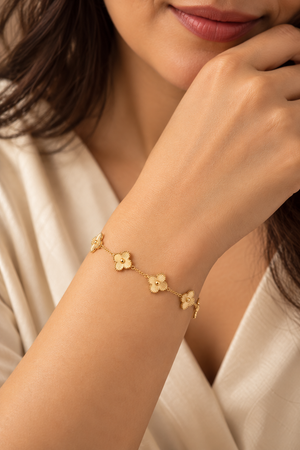 Golden Clover Charm Bracelet