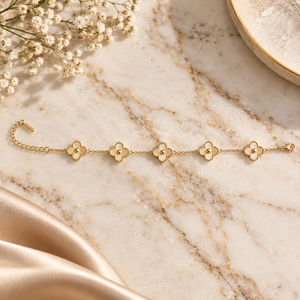 Golden Clover Charm Bracelet
