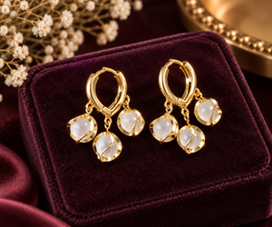 Moonlit Petal Hoop Earrings
