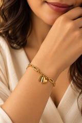Golden Heart Link Bracelet