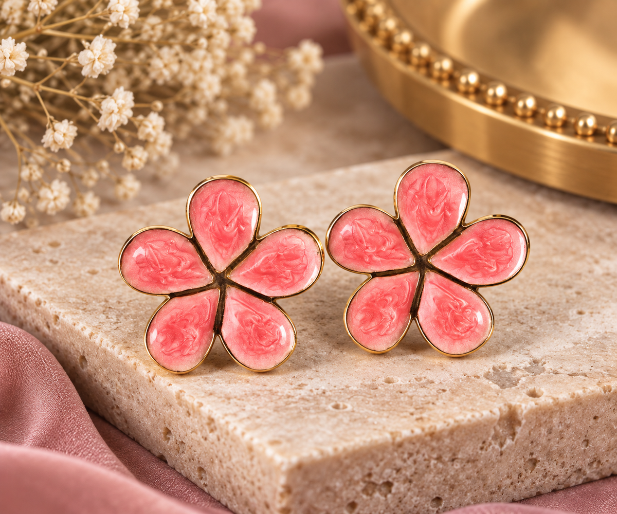 Blush Bloom Stud Earrings